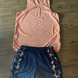 Running tank top and shorts